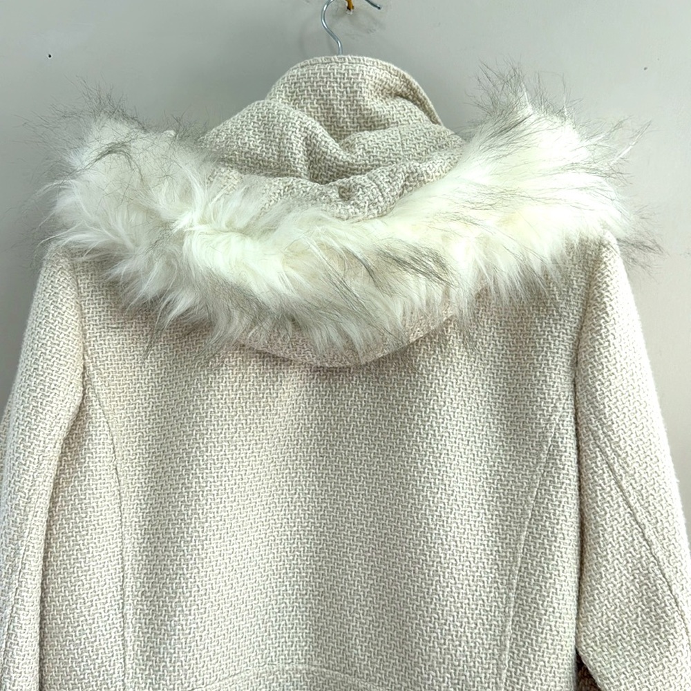 *LIKE NEW* Women's I.N.C International Concepts Cream Tweed Winter Coat - Size L - Picture 10 of 14